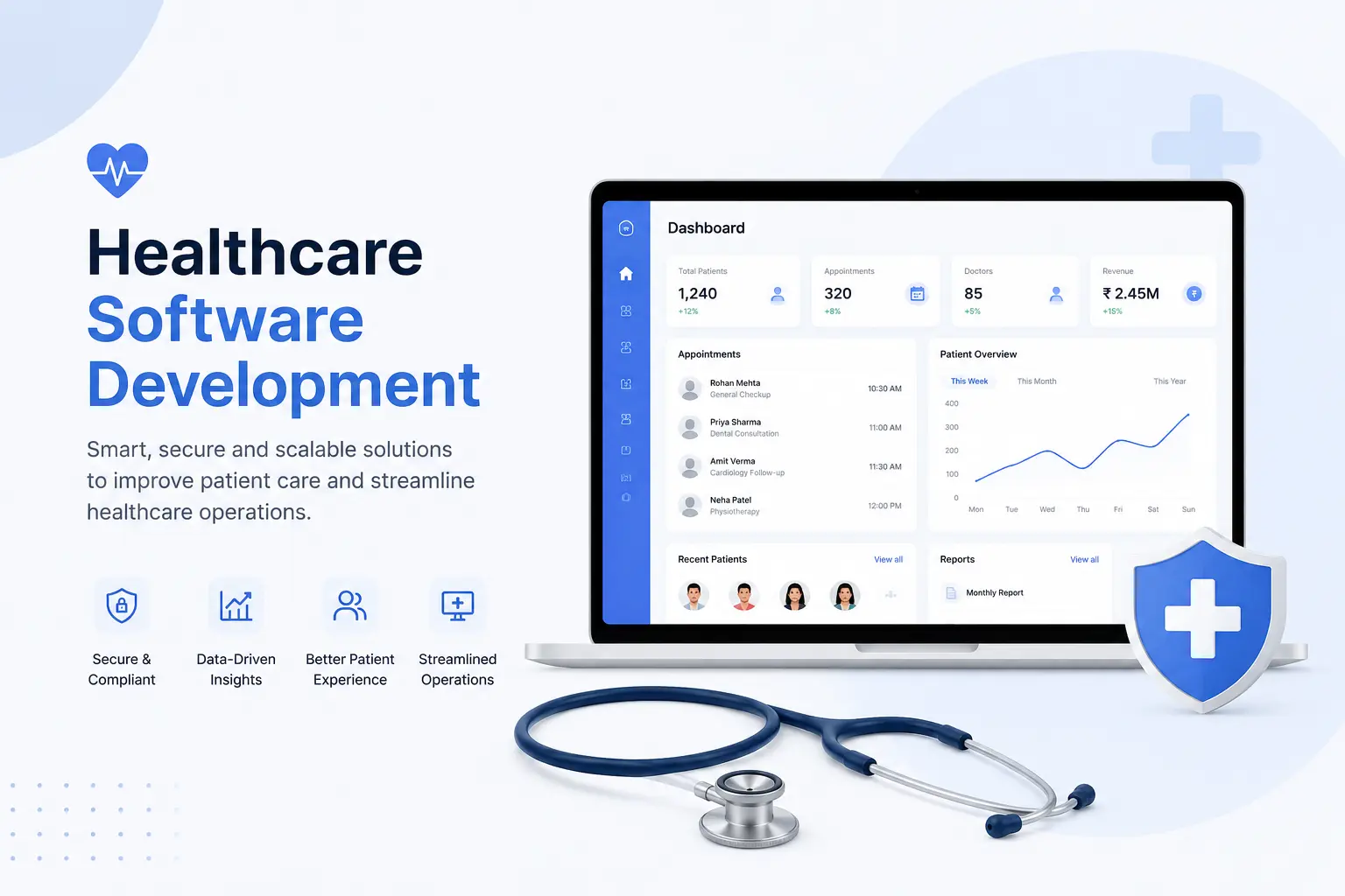 Healthcare Software Development landing page visual
